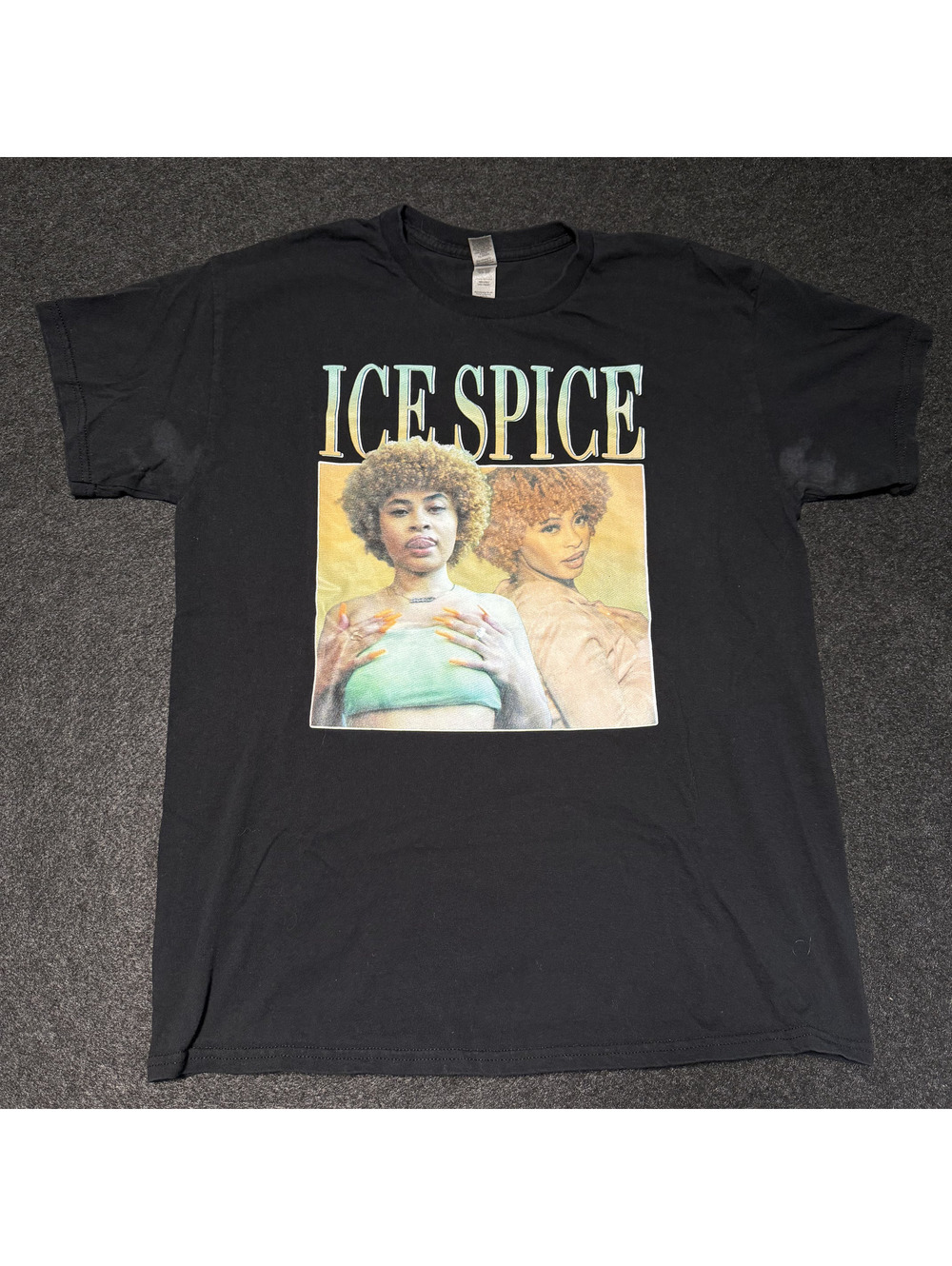 Ice Spice Graphic Concert T-Shirt Black Men's Size Large (Gildan Heavy Cotton)